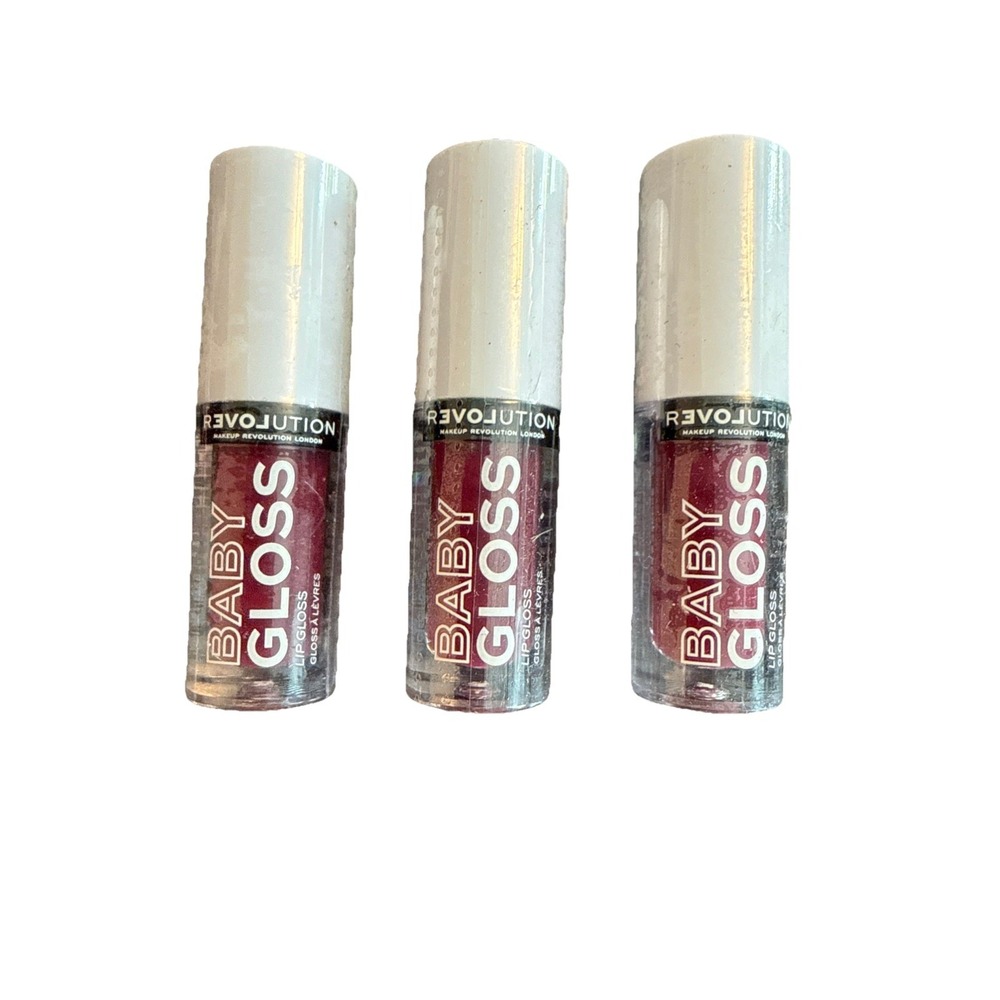 Makeup Revolution Baby Gloss Super Women 3 Pack Berry NWT High Shine Liquid Lip